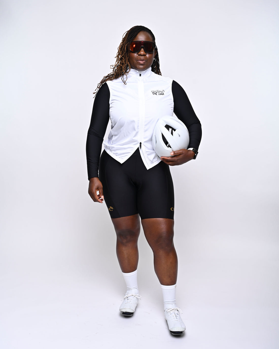 Women's White Cycling Vest/Gilet