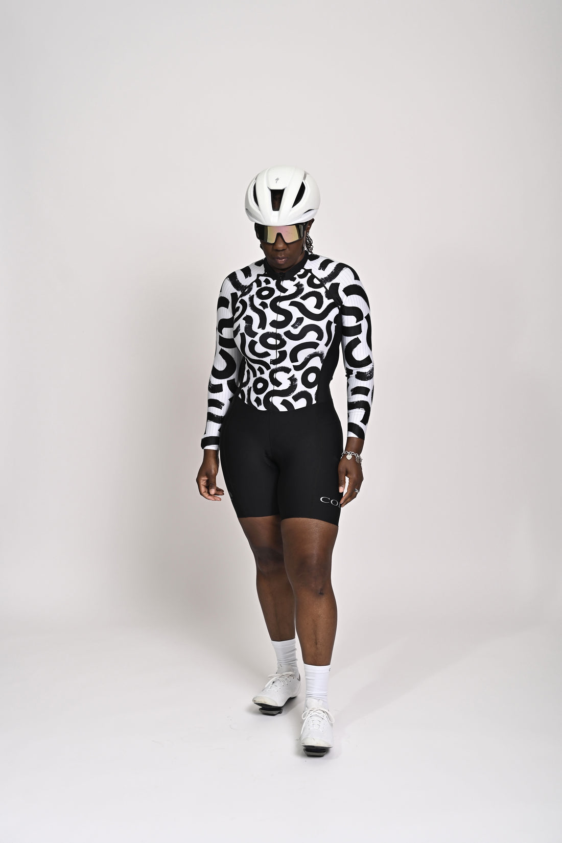 Long-Sleeved Blurred Lines Performance Cycling Skinsuit